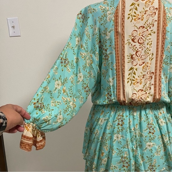 Umgee Floral Print Layered Mini Dress Size Small - Picture 3 of 17